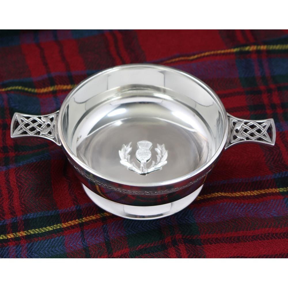 4.5 Celtic Handle Quaich With Thistle Badge