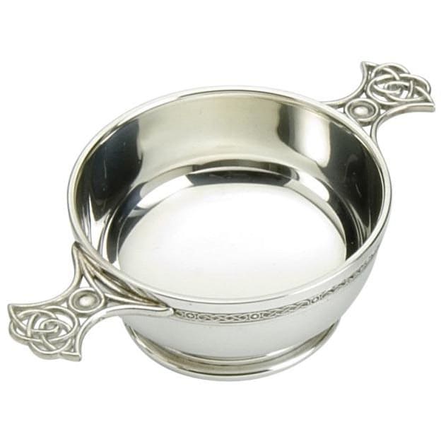 4 Celtic Weave Handle Pewter Quaich