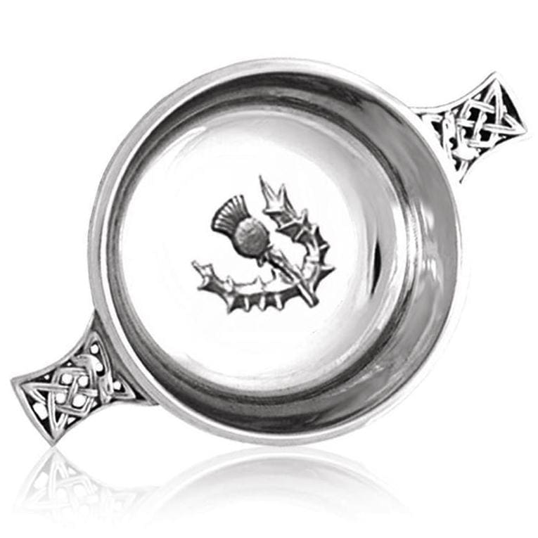 5 Celtic Handle Quaich With Thistle Badge