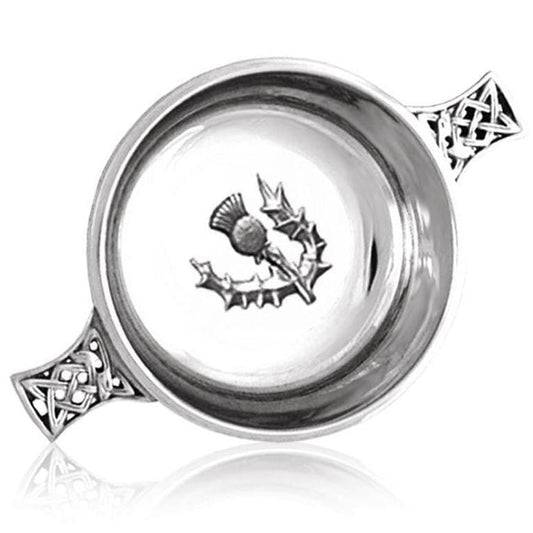 5 Celtic Handle Quaich With Thistle Badge