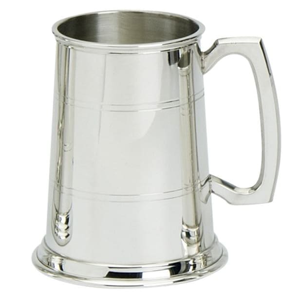 1 Pint Double Lines Pewter Tankard