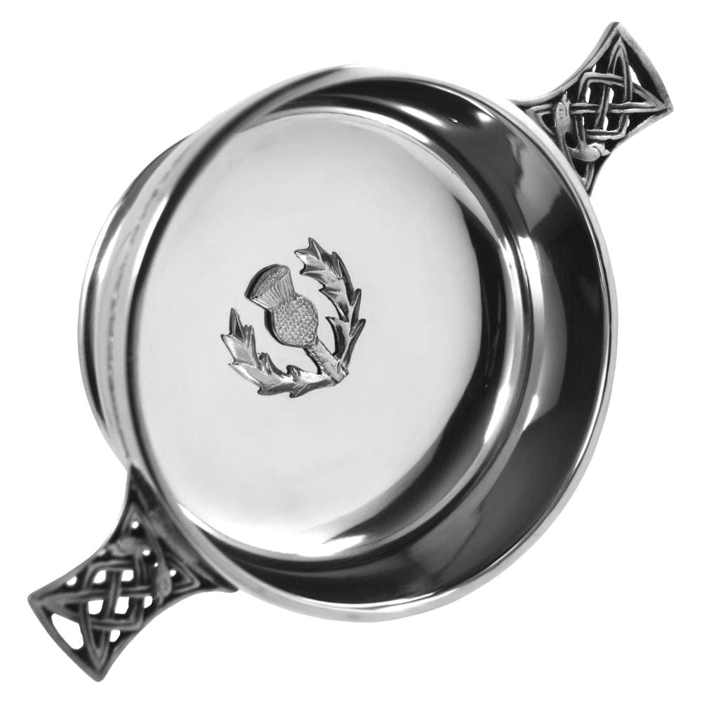 4.5 Celtic Handle Quaich With Thistle Badge