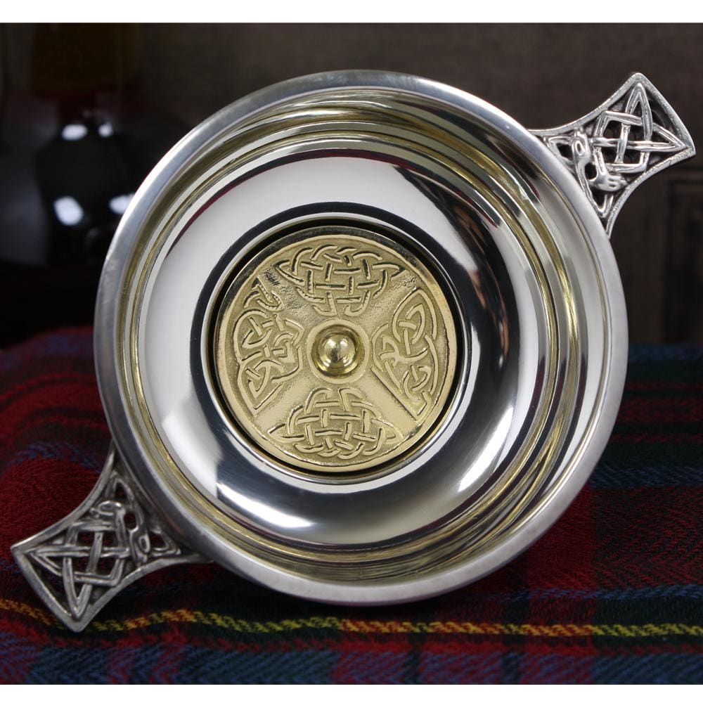3.5 Celtic Quaich With Brass Bottom